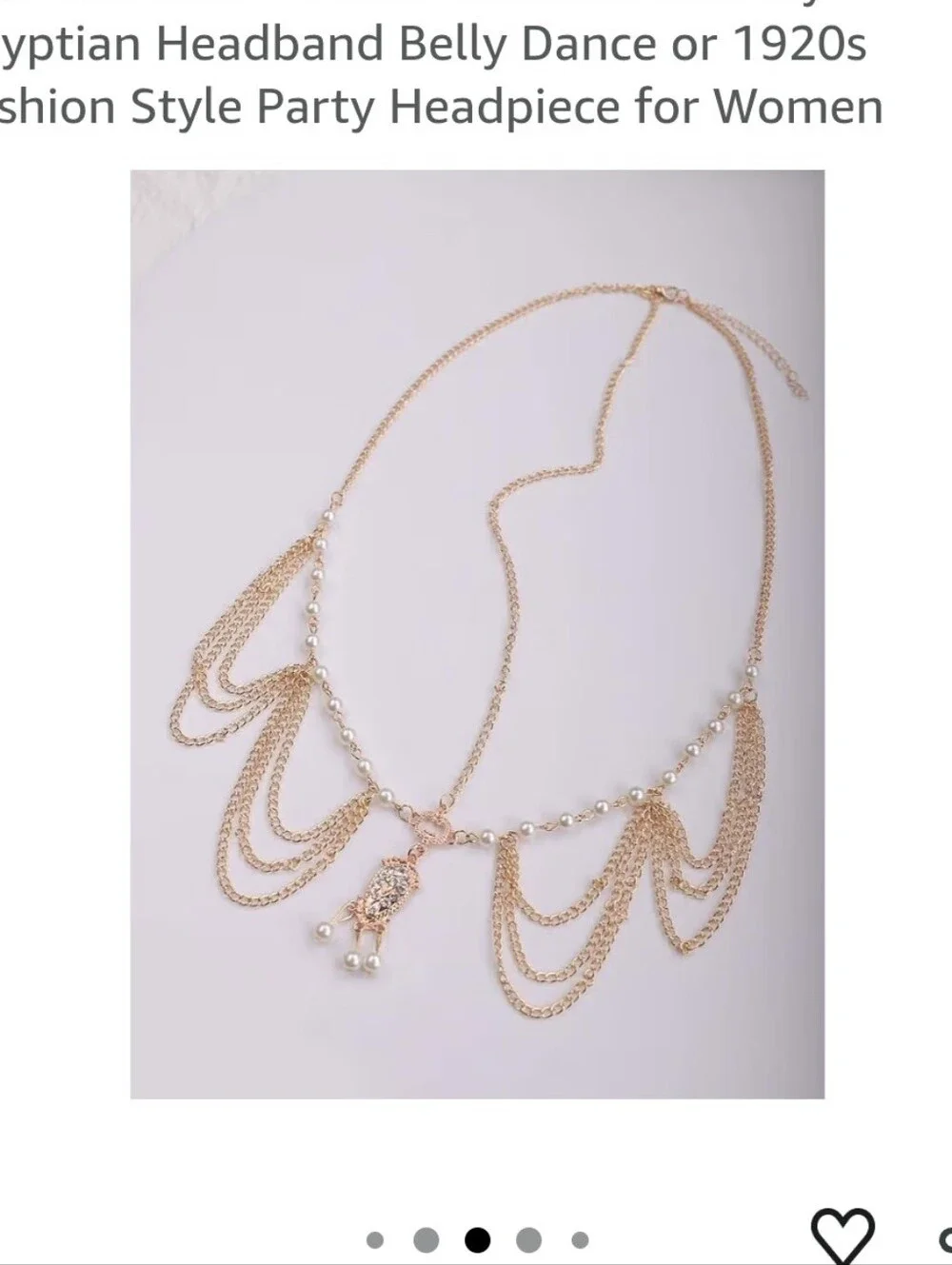 Gold-Tone Rhinestone Draped Head Chain Headpiece